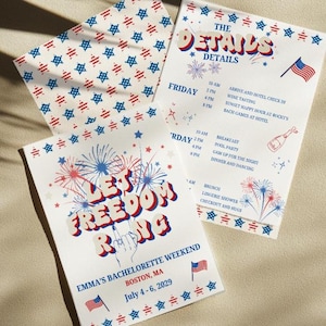 Bachelorette Party Invitation Let Freedom Ring Theme Bach Party Invite Custom Digital download template Bach Party in the USA Invitation