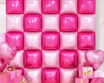 Pink Balloon Wall Double Sided Foil Party Balloon for Bachelorette Party Decoration Balloon Wall kit Birthday Party Decor Black and White