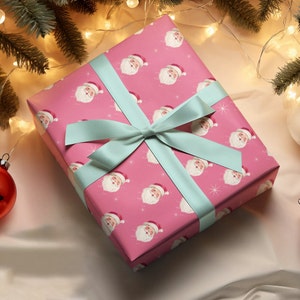 Retro Santa Gift Wrap Vintage Christmas Wrapping Paper Santa Claus retro  holiday wrapping paper for vintage Midcentury Retro Christmas