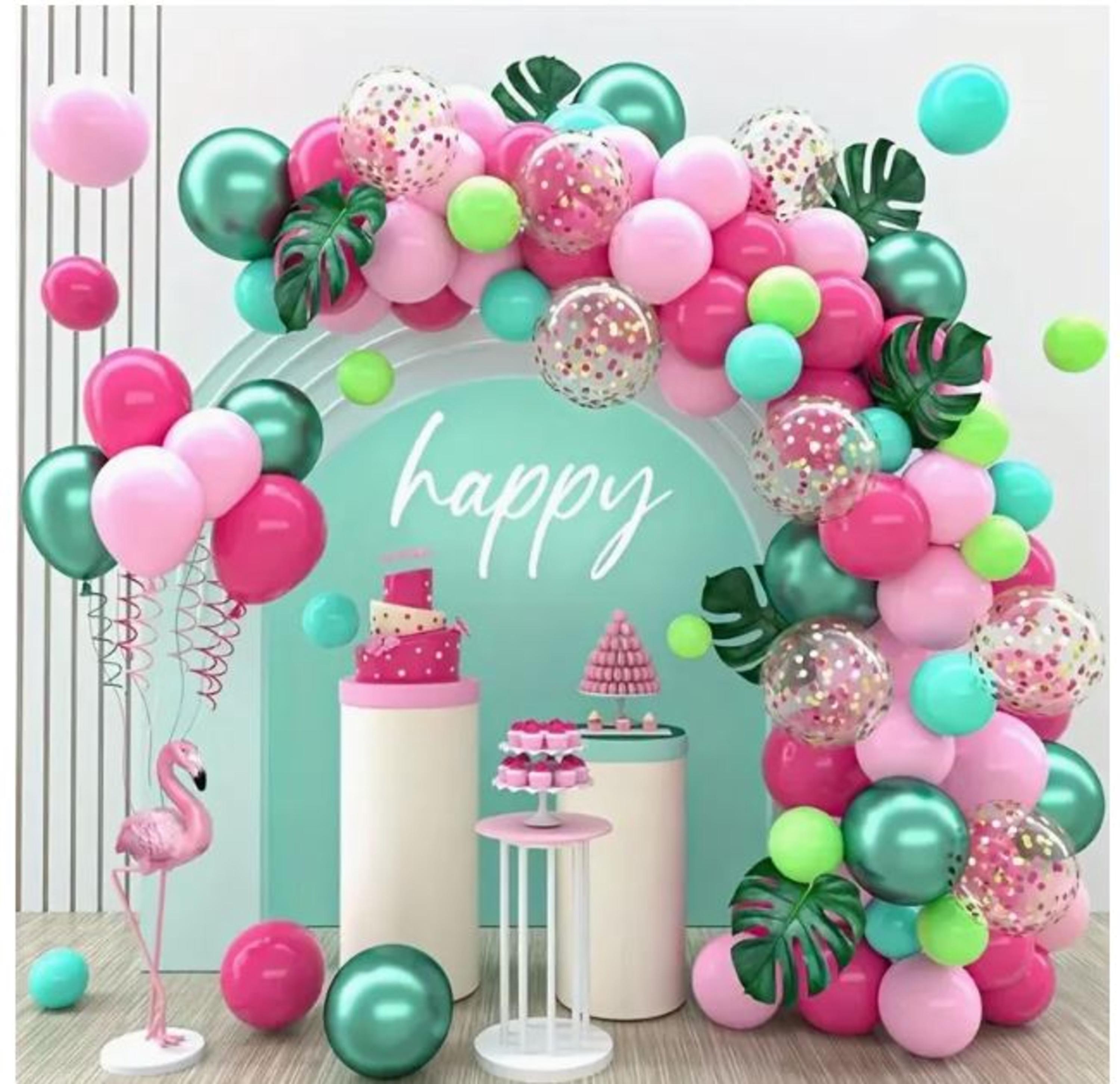 Hawaiian Balloon Arch For Luau Decor Party Decoration Balloon Garland Tropic Bachelorette Party Balloon for Beach Party Decor Flamingle Bach