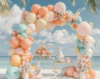 Pastel Balloon Arch for Baby Shower Party Balloon Garland for Bridal Party Pastel Rainbow Balloon backdrop Easy balloon arch DIY decoration