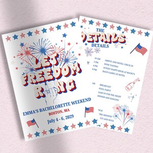 Bachelorette Party Invitation Let Freedom Ring Theme Bach Party Invite Custom Digital download template Bach Party in the USA Invitation
