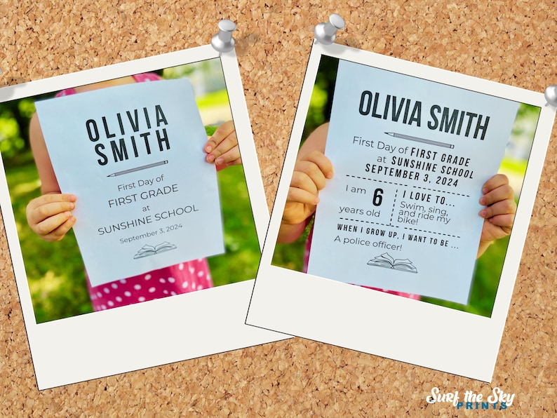 Editable First Day of School Sign, Personalized First Day of School ...
