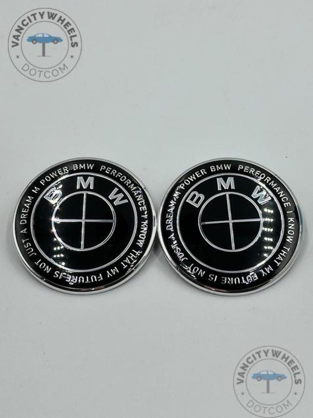BMW 82mm and 74mm Trunk Hood All Black 50th Anniversary Badge ...