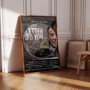 Cartel de Bruce Springsteen / Carta a usted Cartel / Impresión del cartel del álbum / Cartel de la portada del álbum / Cartel de música rock / Decoración de la habitación / Regalo de música