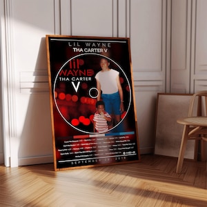 Poster di Lil Wayne / Poster di Tha Carter 5 / Stampa poster dell'album / Poster copertina album / Poster rap / Decorazione della stanza / Regalo musicale / Decorazione musicale
