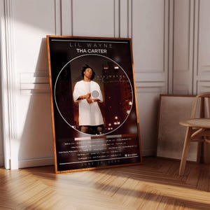 Poster di Lil Wayne / Poster di Tha Carter / Stampa di poster di album / Poster di copertina di album / Poster rap / Arredamento della camera / Regalo musicale / Arredamento musicale