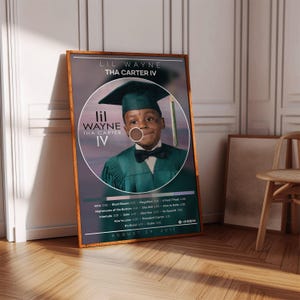 Poster di Lil Wayne / Poster di Tha Carter 4 / Stampa poster dell'album / Poster copertina album / Poster rap / Decorazione della stanza / Regalo musicale / Decorazione musicale