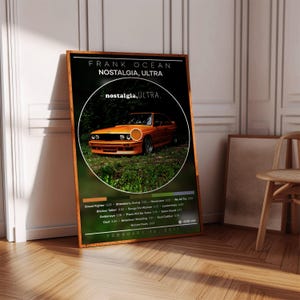 Póster de Frank Ocean / Póster de Nostalgia Ultra / Impresión de póster de álbum / Póster de portada de álbum / Póster de rap / Decoración de habitación / Regalo musical / Decoración musical