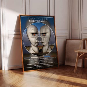 Póster de Pink Floyd / Póster de The Division Bell / Impresión de póster de álbum / Póster de portada de álbum / Póster de música rock / Decoración de habitación / Regalo musical
