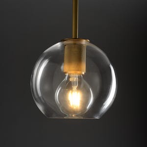Handgefertigte Geometrische Kupfer und Glas Kronleuchter - Vintage Glas Pendelleuchte