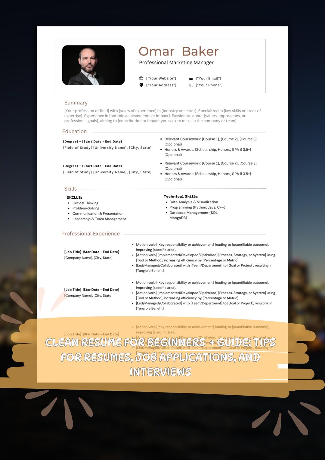 Minimalist ATS Resume Template 4 Pages | Cover Letter & References | CV ...