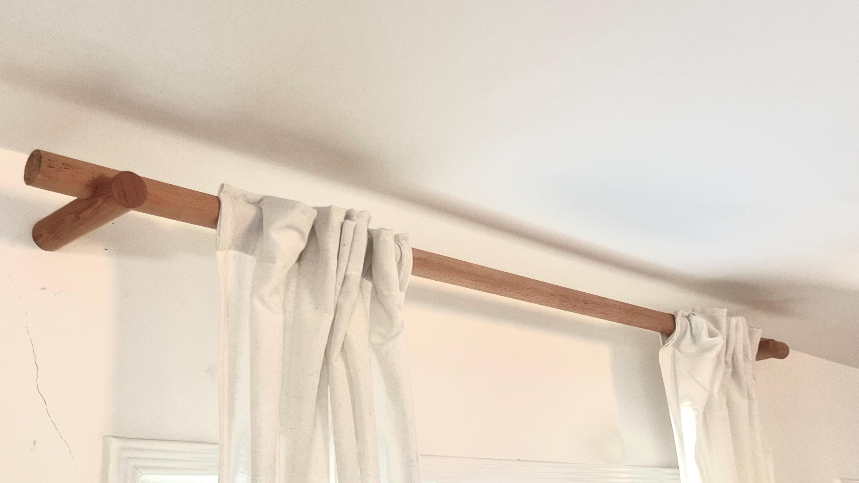 Handmade Wood Curtain Rod & Brackets - Etsy
