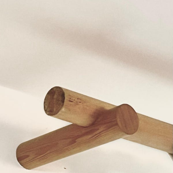 Handmade wood curtain rod & brackets