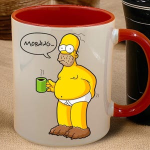 Mug Simpsons, famille Simpson, cadeau Simpson, Simpson, Noël simpsons, Simpsons, cadeau de Noël, jour de Noël, Noël, Homer Simpson,