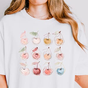 Cherries Shirt Vintage Cherry Shirt, Cherry Tee, Fruit tshirt, Summer Shirt, Food lover gift, Foodie, Cherry Lover Gift, Retro Cherry Shirt