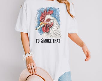 Funny BBQ Shirt for Dad: I'd Smoke That - Comfort Colors Tee