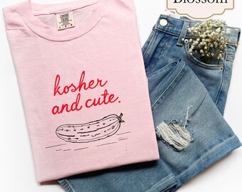 Camiseta de picles Kosher e Cute Comfort Colors® Camiseta de picles para amantes de picles Camiseta para a temporada de conservas Presente para jardineiro Camiseta de picles unissex