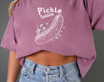 Pickle Season T-shirt Komfortfärger Vintageinspirerad Pickles T-shirt Pickle-skjorta Pickle Jar Foodie-skjorta Dam Julklapp Unisex