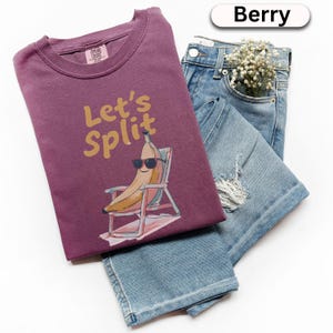 Fruit Tshirt Banana Shirt Let&#39;s Split Comfort Colors® Food Pun Shirt Funny Fruit Shirt Cute Fruity Tshirt Funny Banana Vintage Aesthetic