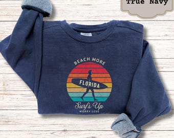 West Palm Beach Florida Sweatshirt: Comfort Colors Beachy Crewneck