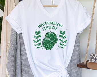 Watermelon Festival V-Neck Shirt: Summer Fruit Tee