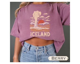 Iceland Volcano T-Shirt: Viking Graphic Comfort Colors Tee