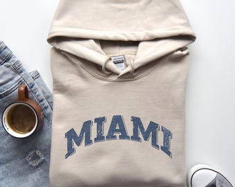 Miami Beach Hoodie: Retro Palm Tree Pullover, Florida Sweatshirt