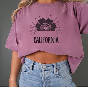 California T-Shirts Poppy California Poppy Tshirt Outdoorsy Graphic Tee Unisex California Tee Basic Style California Gift California Apparel