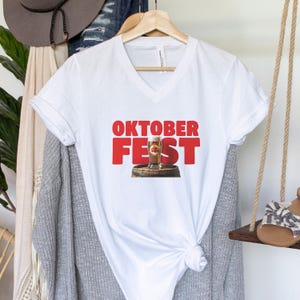 Oktoberfest Drinking Shirt VNeck Shirt Unisex Jersey Short Sleeve V-Neck Tee Oktoberfest Beer Festival Sweatshirt, German Oktoberfest Shirt