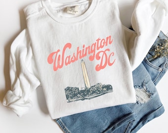 Washington DC Sweatshirt District of Columbia Crewneck Pullover Unisex Plus Sizes too!