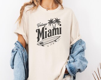 T-shirt Miami Beach Comfort Colors : T-shirt unisexe pour les vacances d'été en Floride