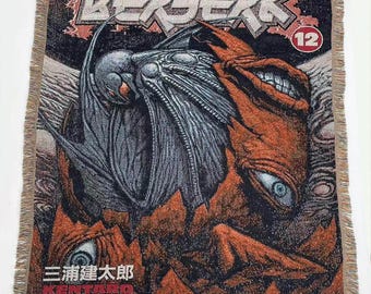 Berserk Griffith Woven Tapestry Blanket - Handmade Eclipse Anime Throw - Behelit Manga Wall Art - Kentaro Miura Gothic Room Decor