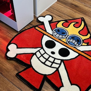 One Piece Ace Hand-Tufted Rug | Anime Fire Fist Decor