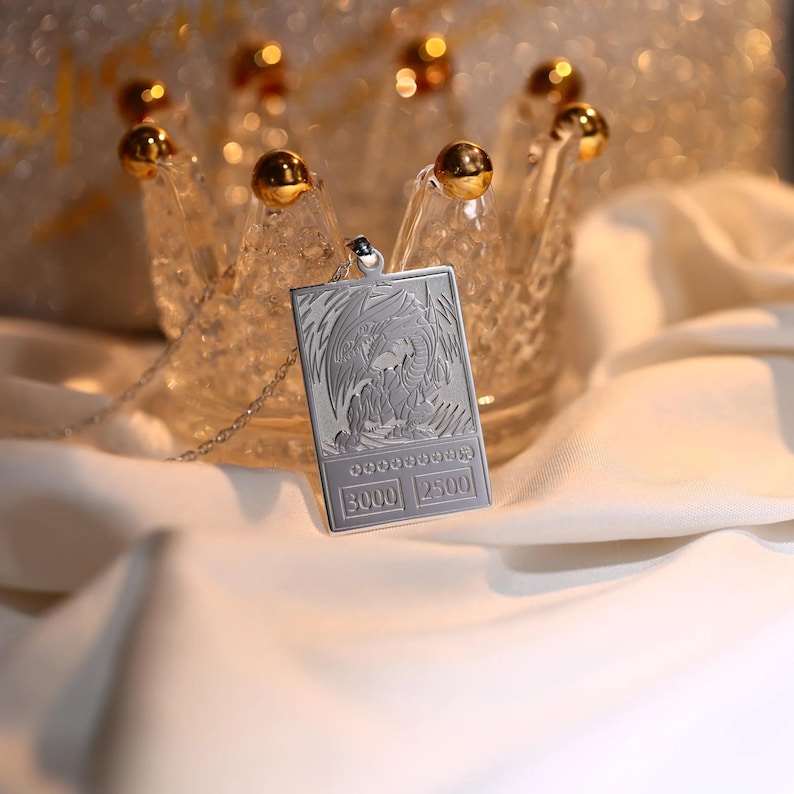 Blue-Eyes White Dragon Yu-Gi-Oh! Pendant Necklace | 925 Sterling Silver with 18” Chain | Optional 18K Gold Plated | Anime Jewelry Gift image 8