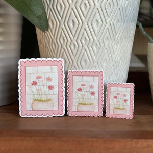 Coral Flower Stamp | Cute Vinyl Waterproof Sticker for Laptop, Sticker For Water Bottle, Sticker for Journaling, Sticker for Phone