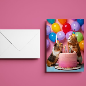 The Aviva Guinea Pig Birthday Card - 10 Pack