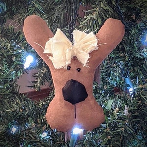Primitive Farmhouse Country Christmas Reindeer Ornament Peg Hanger