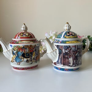 Teiera Sadler d'epoca – Charles Dickens "Il circolo Pickwick", "Oliver Twist" – Ceramica inglese da collezione