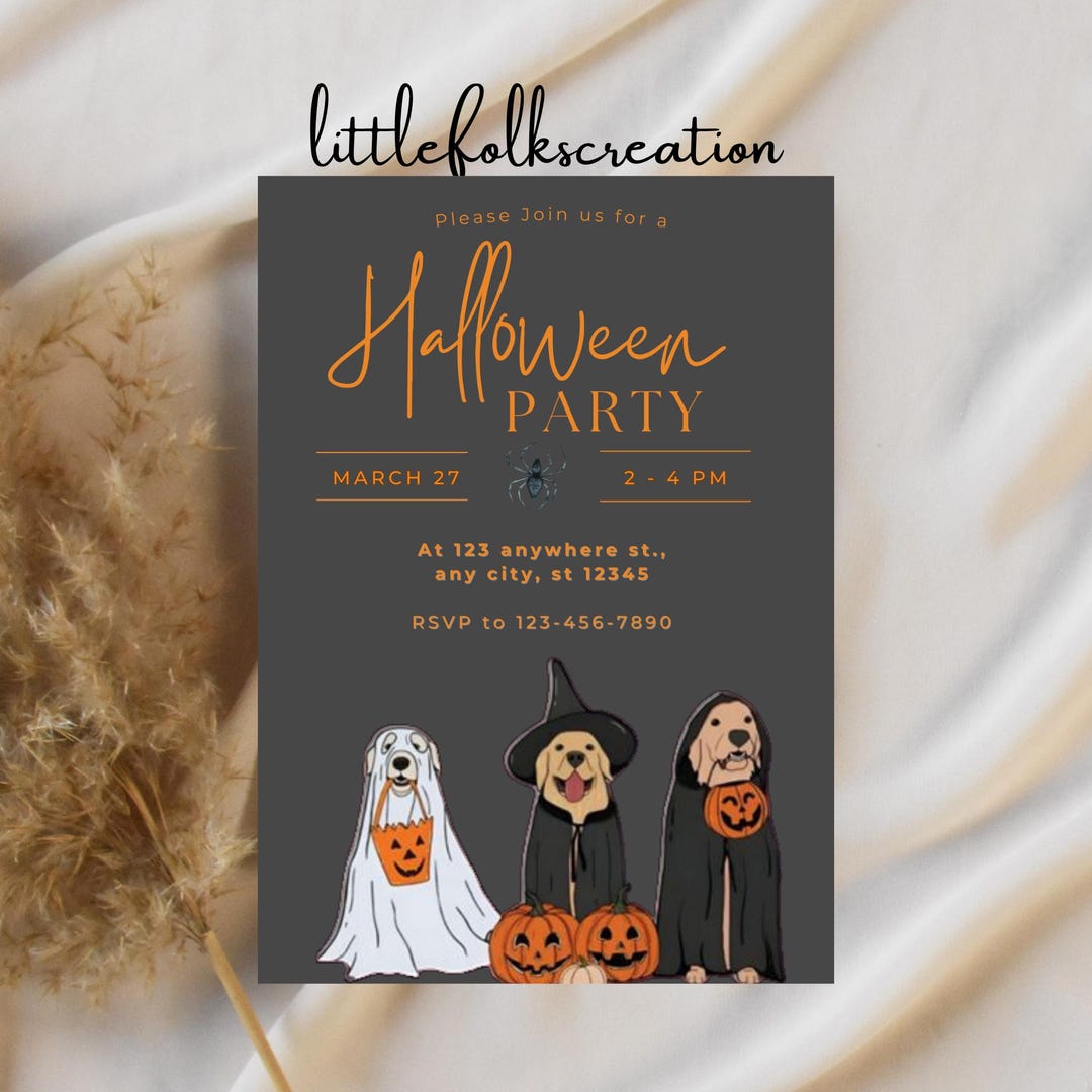 Editable Halloween Invitation Card, Halloween Invitation Template