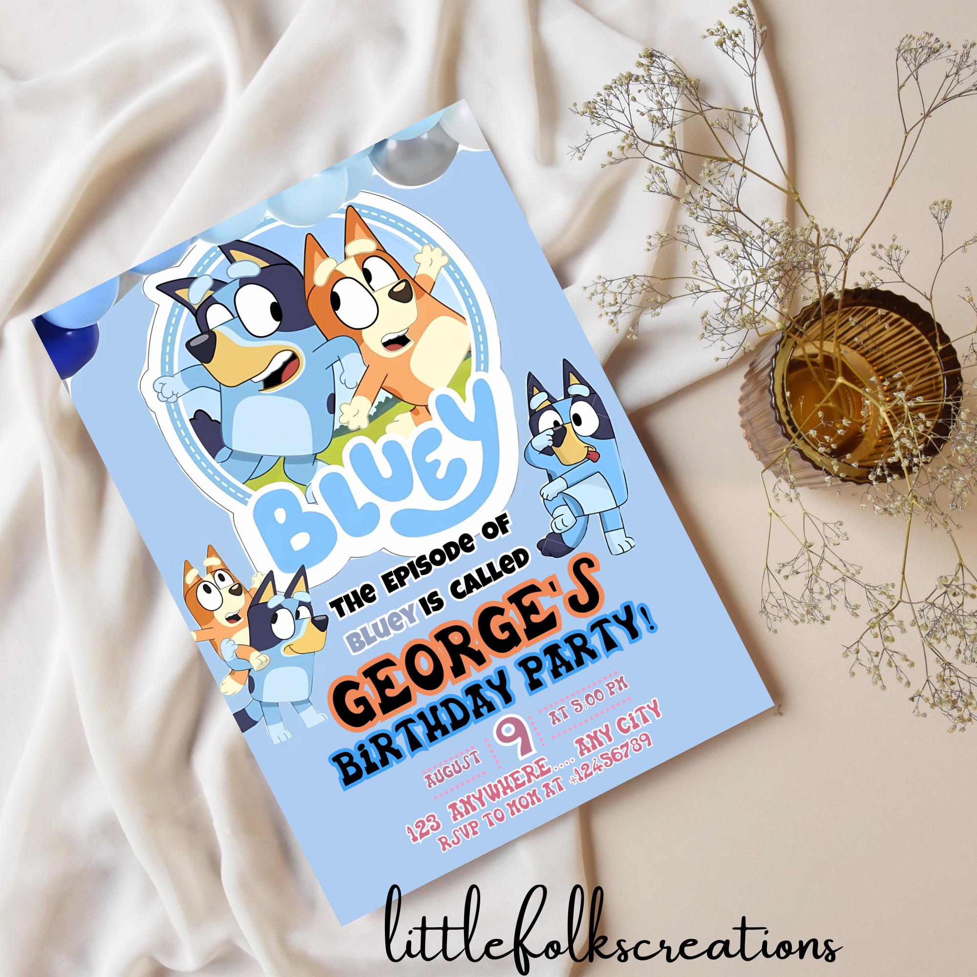 Bluey digital birthday invitation Editable party invite