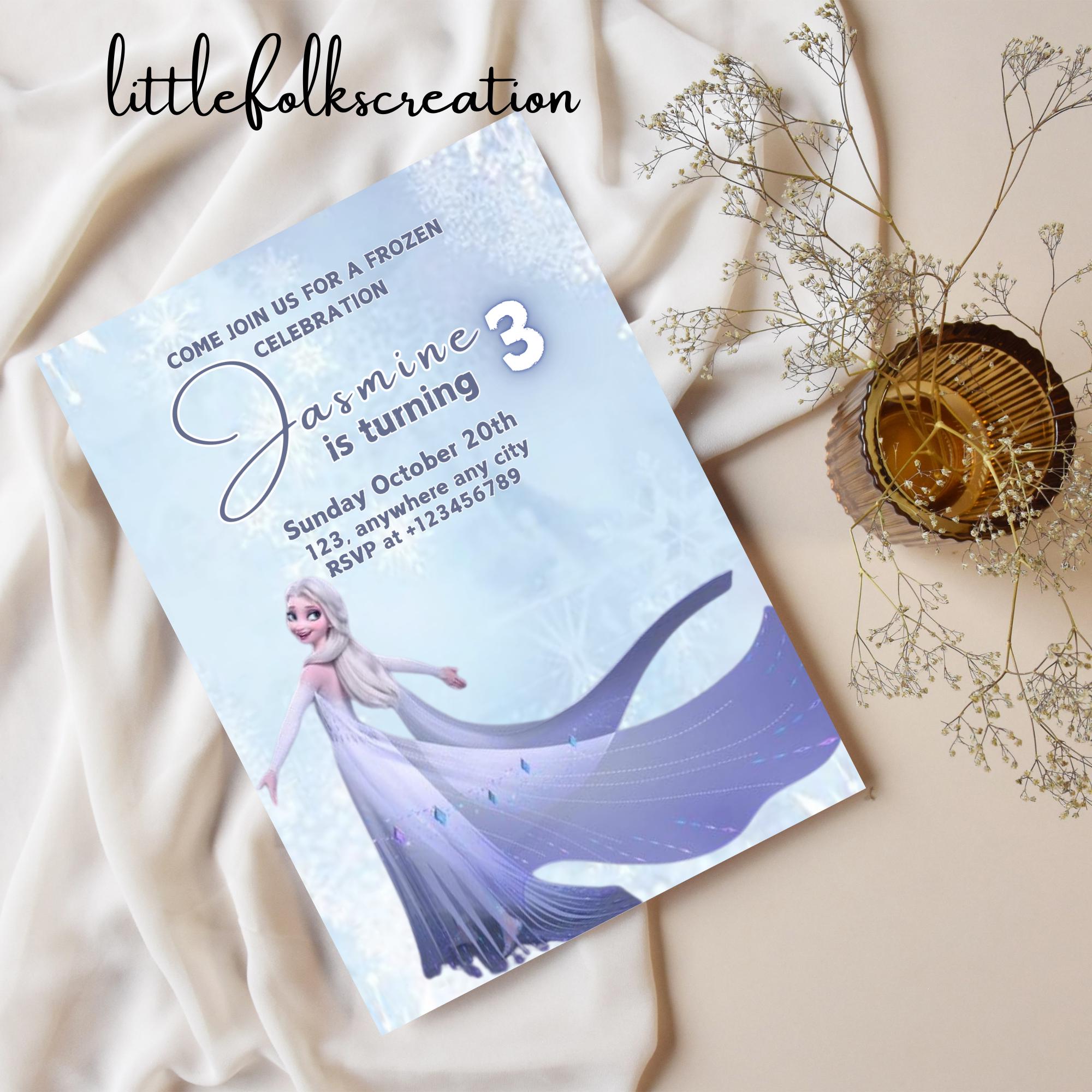 Editable Frozen Birthday Invitation Template, Frozen Birthday Invite ...
