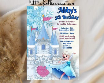 Editable Frozen birthday invitation template frozen birthday invite elsa party invitation frozen editable birthday invitation frozen party