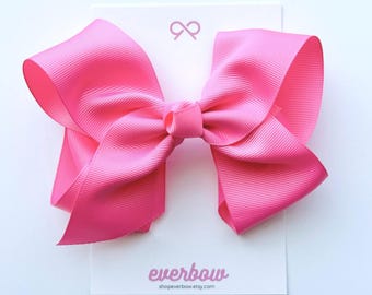 6 Inch Grosgrain Ribbon Bow: Baby, Toddler, Girls - Pick Your Color