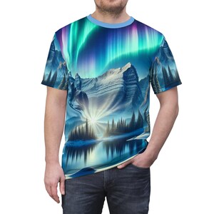 Personalized Northern Lights Tee Arctic Country Scene T-Shirt Gift for Nature Lovers Aurora Borealis Shirt Traveler Graphic Tee Nordic Hygge