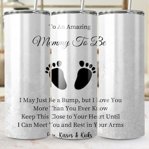 Footprint 20oz Skinny Tumbler Wrap PNG für eine erstaunliche Mommy To Be Digitale Datei Gerade und konische Design