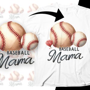 Diseño PNG digital de Baseball Mama para camisetas, tazas, regalos deportivos para el día de la madre, regalo para mamá de béisbol, diseño imprimible