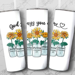 Sunflower Tumbler Wrap Digital PNG, Christian Sunflower Skinny Tumbler Wrap, Religious Tumbler Wrap 20oz, Inspirational Tumbler