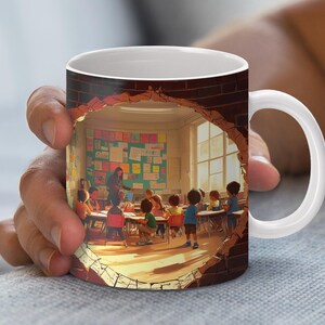 3d rissige Wand Klassenzimmer Becher wrap png Klassenzimmer Lehrer png Lehrer Herbst Gekritzel Lehrer Herbst Gekritzel Liebe Unterrichten Liebe Inspirieren Becher Png