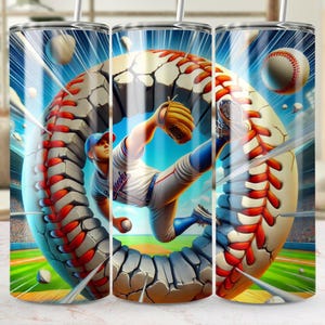 Envoltório de copo 3D com tema de beisebol, arquivo digital, envoltório de copo de design esportivo, PNG reto e cônico, download instantâneo